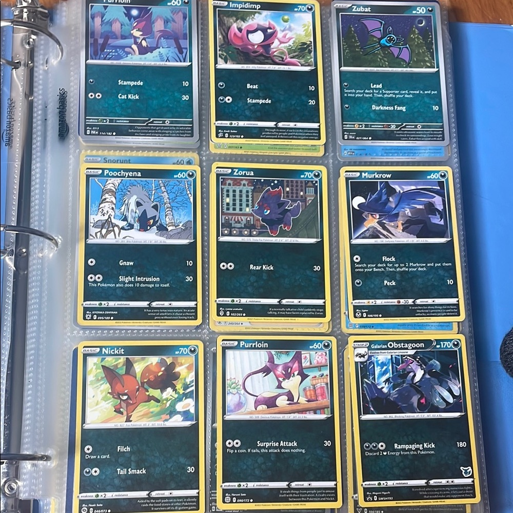 Pokemon Trading Card Game Collection Binder - Dark Type Cards Display